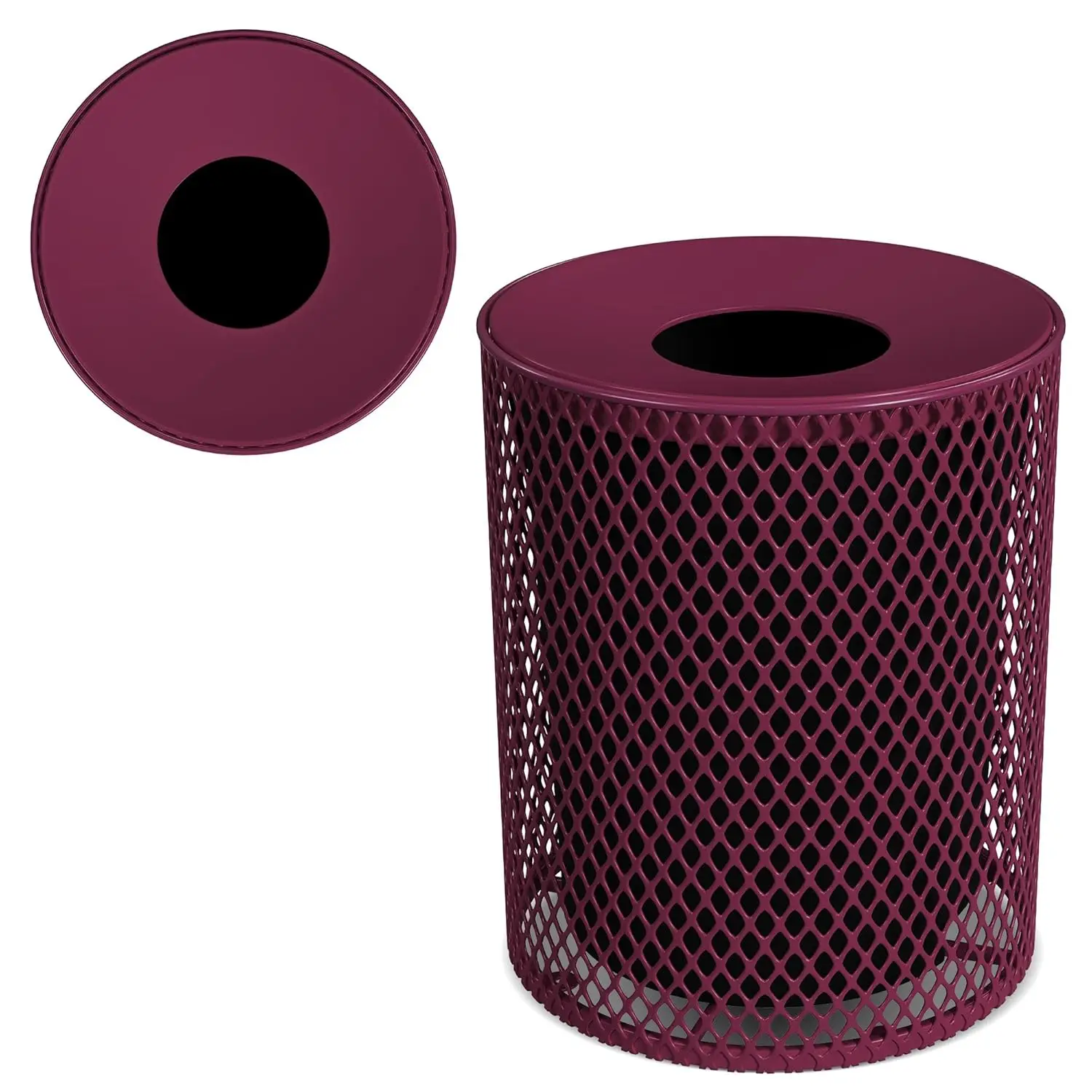 32 Gallon Outdoor Trash Can Receptacle - Commercial Large Heavy Duty Outside Trash Bin with Liner, Expanded Metal,, Custom
32 Gallon Outdoor Trash Can Receptacle - Commercial Large Heavy Duty Outside Trash Bin with Liner, Expanded Metal,, Custom