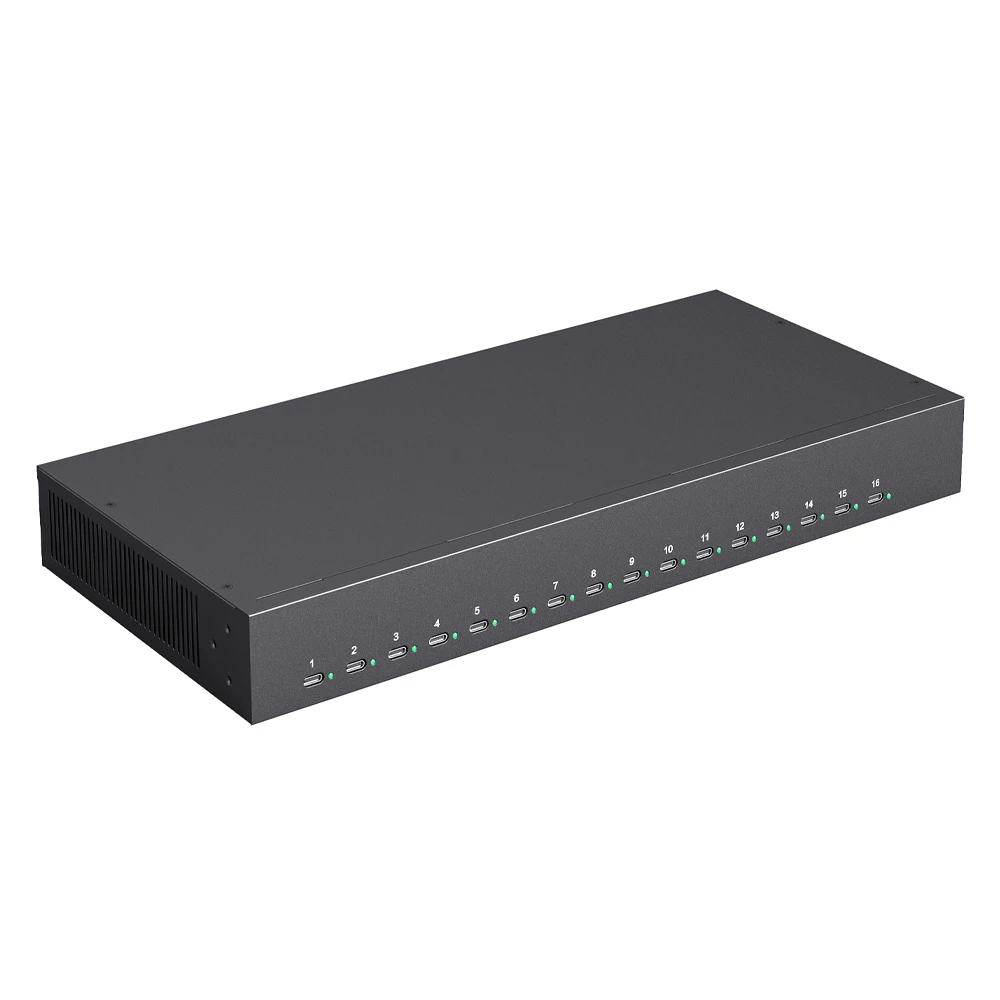 16 Port PD65W USB C Fast Charging Station with Cooling Fan and Status Indicators
16 Port PD65W USB C Fast Charging Station with Cooling Fan and Status Indicators