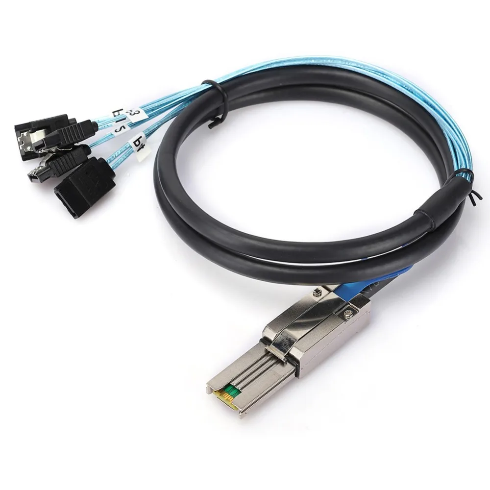 Durable 1 Meter SFF-8088 26P To 4 X SATAs Cable 6Gbps Portable Mini SAS Cable Server Hard Drive Cable Storage Controller
Durable 1 Meter SFF-8088 26P To 4 X SATAs Cable 6Gbps Portable Mini SAS Cable Server Hard Drive Cable Storage Controller