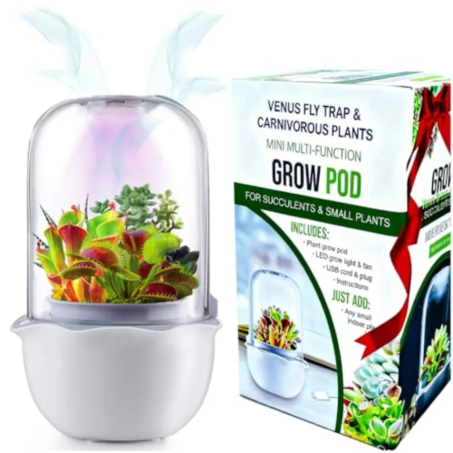 Smart Venus Fly Trap Terrarium Pot with TimerandFan, Plant Terrarium Kit with Grow Light for Carnivorous, Butterwort, Venus Fly
Smart Venus Fly Trap Terrarium Pot with TimerandFan, Plant Terrarium Kit with Grow Light for Carnivorous, Butterwort, Venus Fly