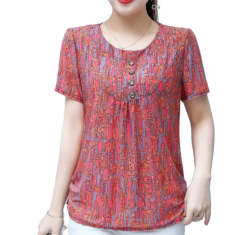 5XL Women Spring Summer Blouses Shirts Lady Fashion Casual Short Sleeve O-Neck Collar Flower Printing Blusas Tops G2263
5XL Women Spring Summer Blouses Shirts Lady Fashion Casual Short Sleeve O-Neck Collar Flower Printing Blusas Tops G2263