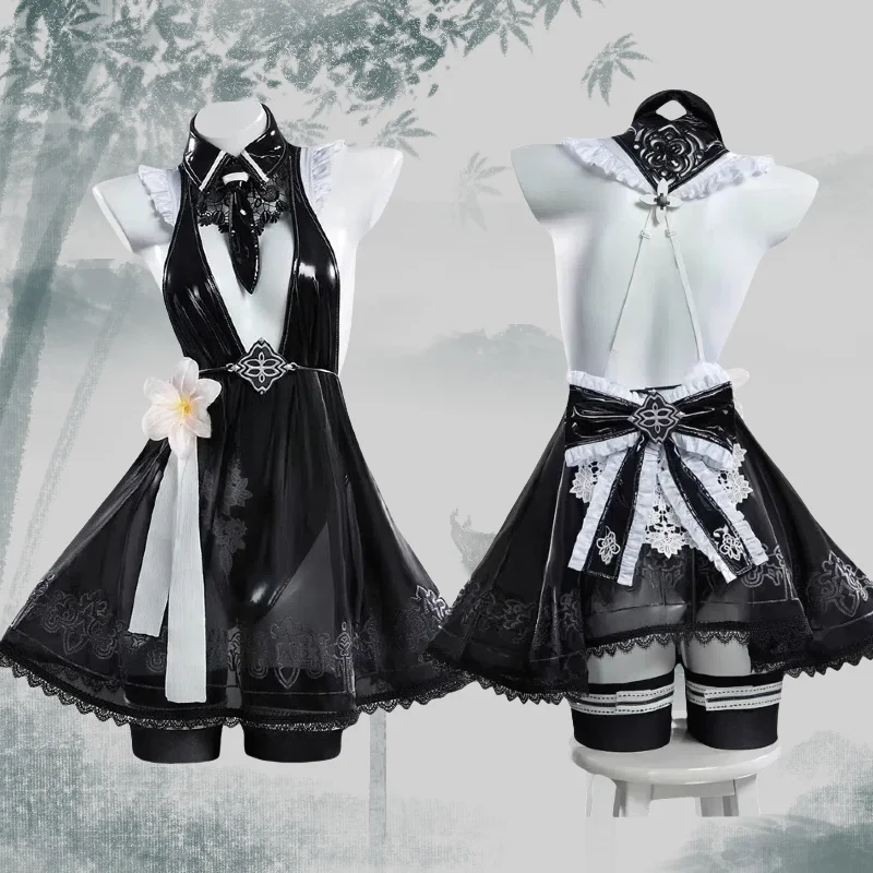Game YoRHa Cosplay 2B Costume Sexy Black Backless Dress Gown with Bow Tie Wig Full Set Role Play Outfit for Women Girls
Game YoRHa Cosplay 2B Costume Sexy Black Backless Dress Gown with Bow Tie Wig Full Set Role Play Outfit for Women Girls