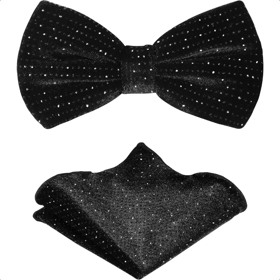 TIE G Men's Glitter Velvet Bow Tie + Pocket Square Set in Gift Box for Wedding Party : Glittering Effects Unisex Design
TIE G Men's Glitter Velvet Bow Tie + Pocket Square Set in Gift Box for Wedding Party : Glittering Effects Unisex Design