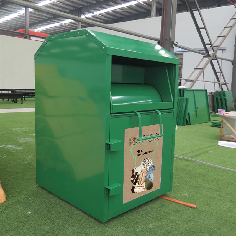Изготовленные на заказ высококачественные уличные противоугонные контейнеры для одежды, уличная коробка для пожертвований, оцинкованная сталь, контейнер для вторичной переработки одежды
Изготовленные на заказ высококачественные уличные противоугонные контейнеры для одежды, уличная коробка для пожертвований, оцинкованная сталь, контейнер для вторичной переработки одежды