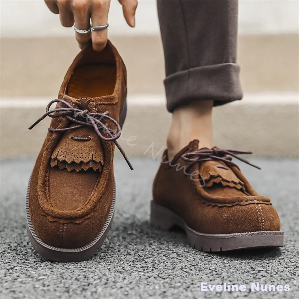 Tassel Brown Flannel Casual Shoes Women Round Toe Cross Tied Platform British Style Sneakers 2026 Versatile Fashion Leather Shoe
Tassel Brown Flannel Casual Shoes Women Round Toe Cross Tied Platform British Style Sneakers 2026 Versatile Fashion Leather Shoe