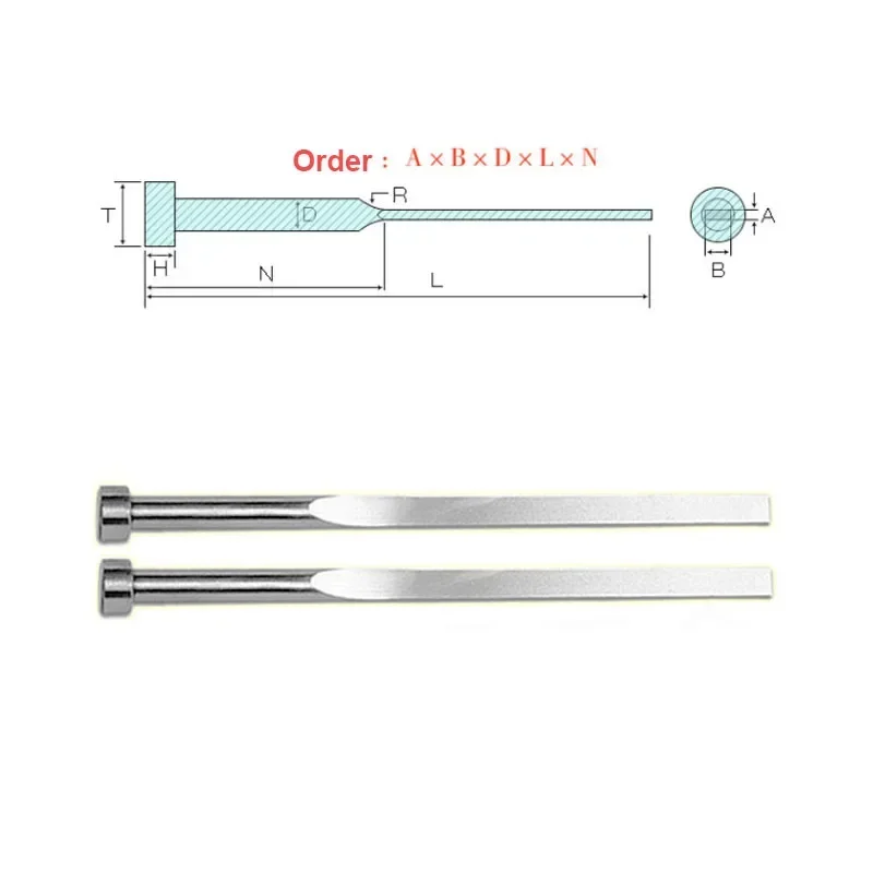 10PCS Plastic Mold Accessories Flat Ejector Pins SKD61 Ejector Blades A0.8 to A1.5MM Flat Push Rods
10PCS Plastic Mold Accessories Flat Ejector Pins SKD61 Ejector Blades A0.8 to A1.5MM Flat Push Rods