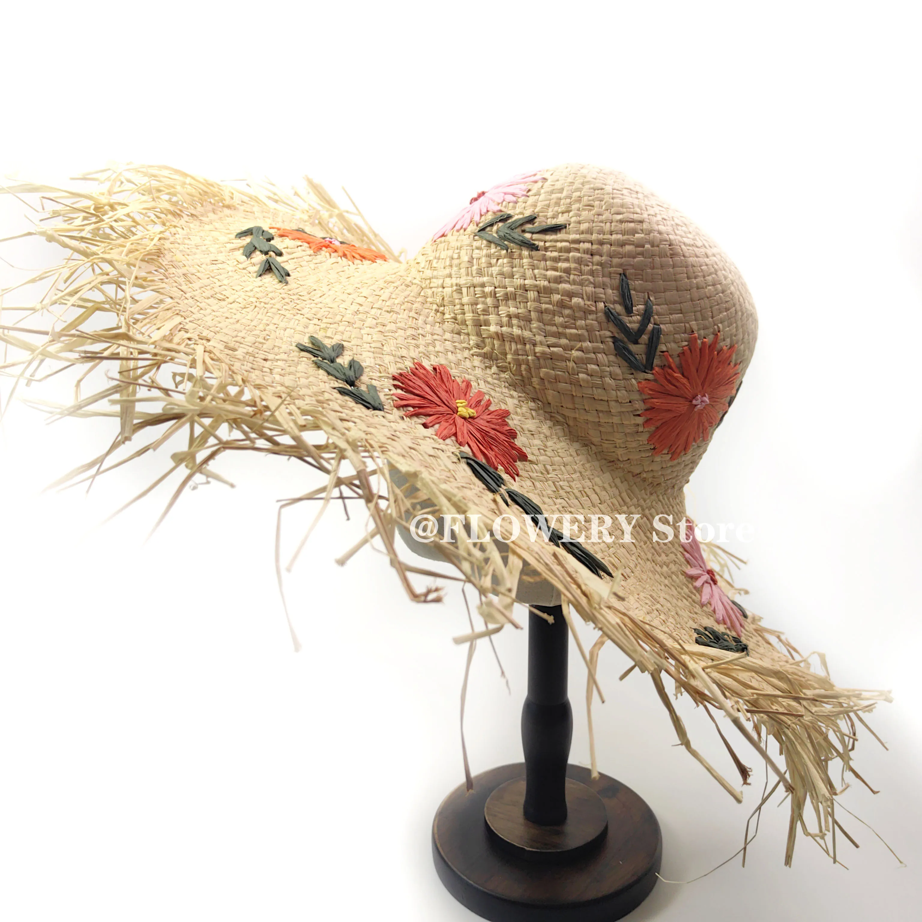 New style flower hand-woven rattan hat for women, suitable for summer seaside vacation, sun protection, beach hat with wide brim
New style flower hand-woven rattan hat for women, suitable for summer seaside vacation, sun protection, beach hat with wide brim