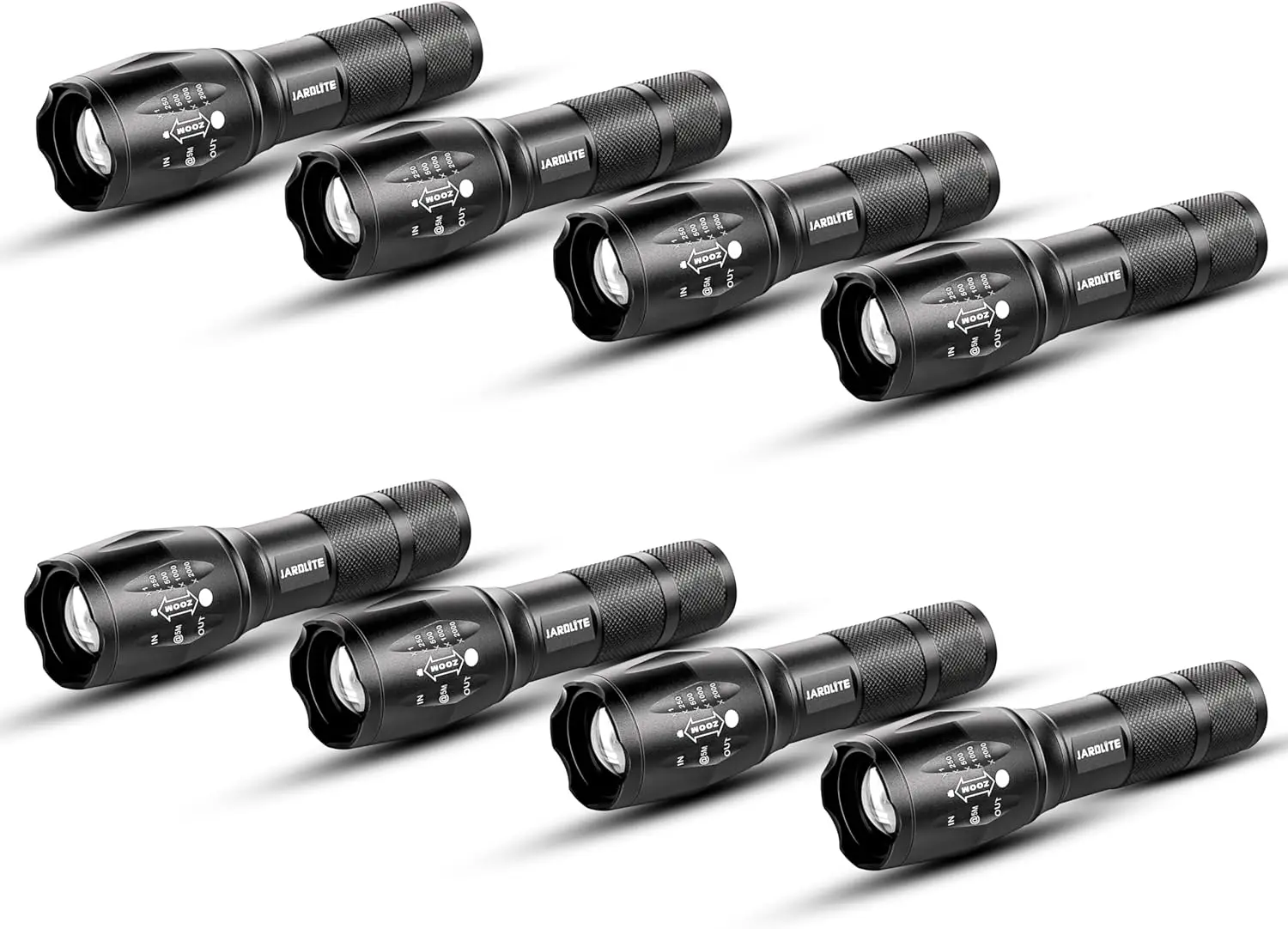8 Pack LED Tactical Flashlight, Adjustable Focus, Water Resistant with 5 Modes for Camping and Emergencies
8 Pack LED Tactical Flashlight, Adjustable Focus, Water Resistant with 5 Modes for Camping and Emergencies