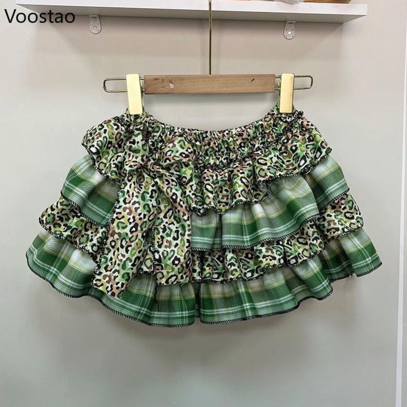 Japanese Gothic Lolita Style Mini Skirt Women Punk Leopard Print Ruffles Bow Cake Skirt Girls Y2k High Waist Skirts Faldas Mujer
Japanese Gothic Lolita Style Mini Skirt Women Punk Leopard Print Ruffles Bow Cake Skirt Girls Y2k High Waist Skirts Faldas Mujer
