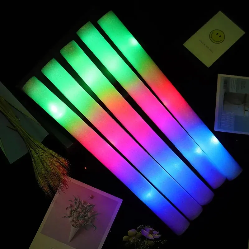 30Pcs RGB LED Glow Foam Stick Bulk Colorful LED Cheer Tube Dark Glow Sticks Light Birthday Wedding Party Supplies
30Pcs RGB LED Glow Foam Stick Bulk Colorful LED Cheer Tube Dark Glow Sticks Light Birthday Wedding Party Supplies