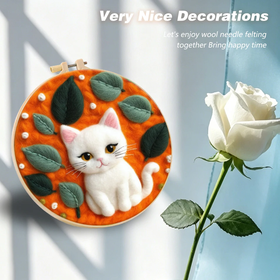 RUOPOTY Cat Needle Felting Kit Wall Decor Needlework Supplies Animal Felt Art Kit Living Room Decoration Crafts Diy Kits
RUOPOTY Cat Needle Felting Kit Wall Decor Needlework Supplies Animal Felt Art Kit Living Room Decoration Crafts Diy Kits