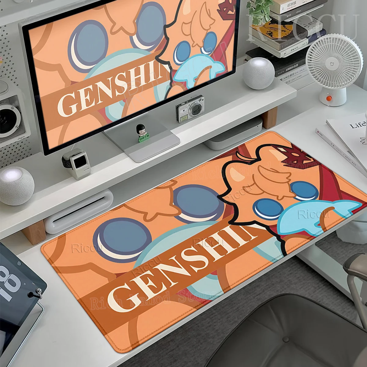 Genshin Impact Pattern Mouse Pads Offices Laptop Accessories Gaming Simple PC Professional Keyboard Mat Non-slip Rubber Desk Pad