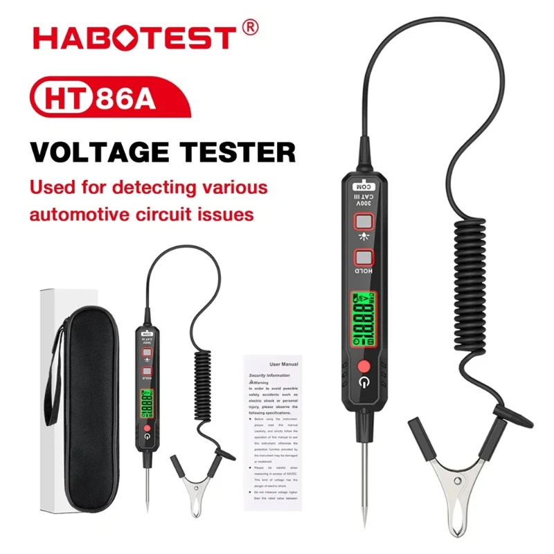 HT86A Automotive Fault Repair Circuit Test Probe Voltage Tester Intelligent Voltage Tester Voltage Pen Resistance Continuity
HT86A Automotive Fault Repair Circuit Test Probe Voltage Tester Intelligent Voltage Tester Voltage Pen Resistance Continuity