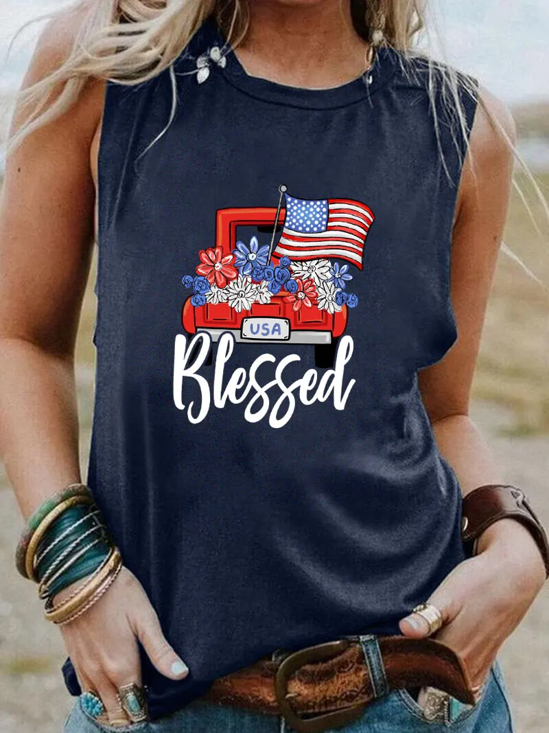 Blessed Truck New Arrival 4th of July Sleeveless Tshirt Women Funny Summer Casual Sleeveless Top July 4th Shirt Holiday Tee
Blessed Truck New Arrival 4th of July Sleeveless Tshirt Women Funny Summer Casual Sleeveless Top July 4th Shirt Holiday Tee
