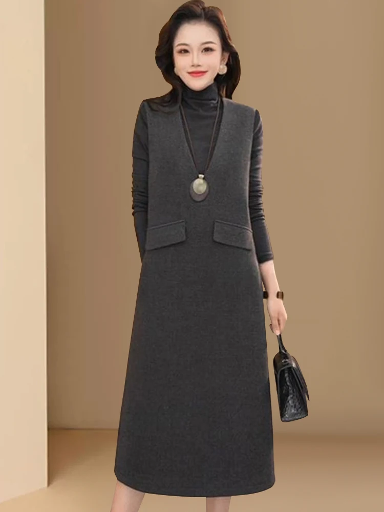 Women's Vest Dress Set Spring Autumn New Korean Style Slimming Base Shirt Sleeveless Vest Strap Dress Casual Style Two-Piece Set
Women's Vest Dress Set Spring Autumn New Korean Style Slimming Base Shirt Sleeveless Vest Strap Dress Casual Style Two-Piece Set