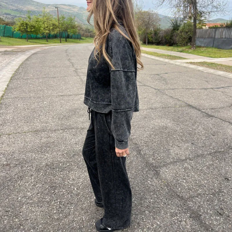 Women's Sports Suit Autumn Long Sleeve Hoodies Sweatshirt & Lace-up Pant Sets Casual Round Neck Solid Streetwear Outfit Harajuku
Women's Sports Suit Autumn Long Sleeve Hoodies Sweatshirt & Lace-up Pant Sets Casual Round Neck Solid Streetwear Outfit Harajuku