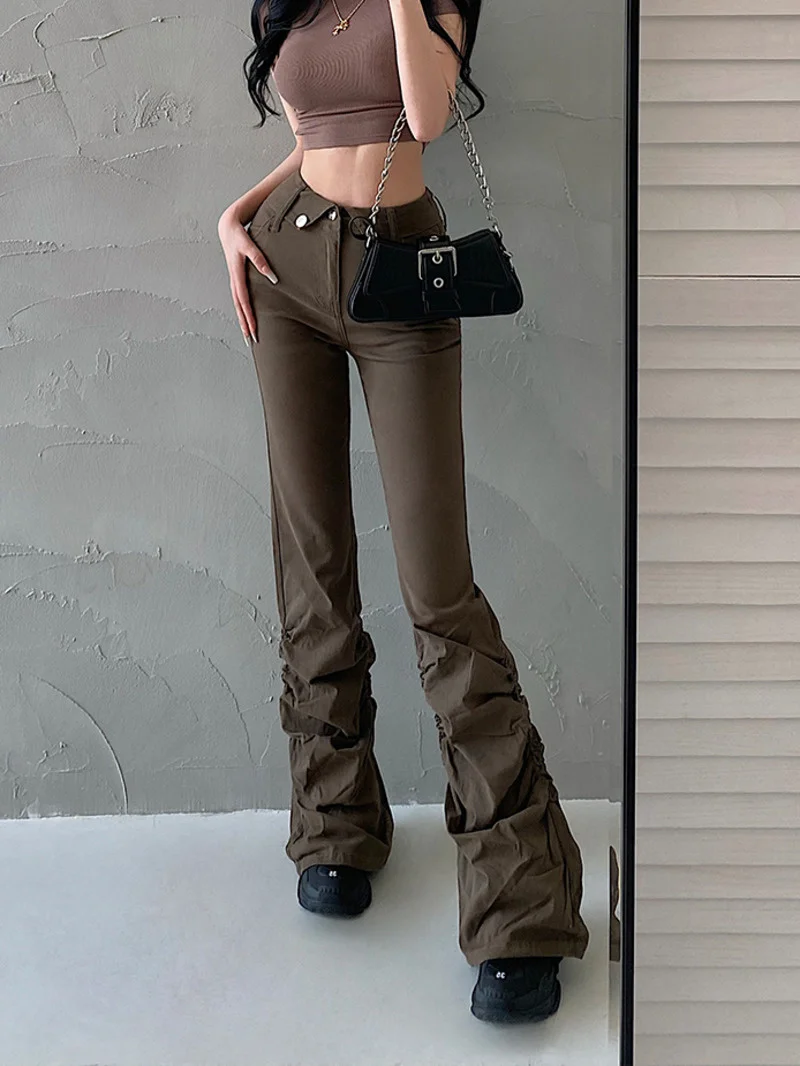 American High-waisted Skinny Pleated Slightly Flared Leg Long Jeans Mop Pants Fashion Trousers Denim Pants M140
American High-waisted Skinny Pleated Slightly Flared Leg Long Jeans Mop Pants Fashion Trousers Denim Pants M140