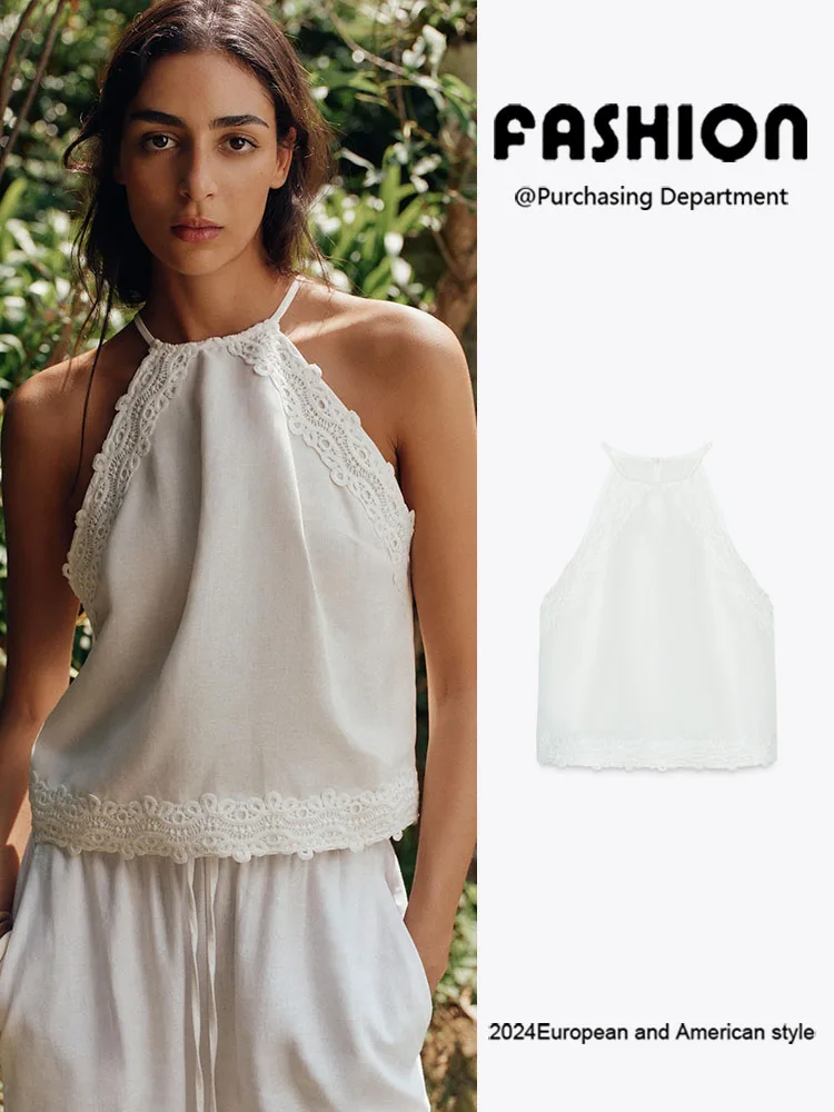 New Summer Women's Svel Hook Needle Splicing Collar Versatile Top round Ne Casual Comfortable Knitted Wear
New Summer Women's Svel Hook Needle Splicing Collar Versatile Top round Ne Casual Comfortable Knitted Wear
