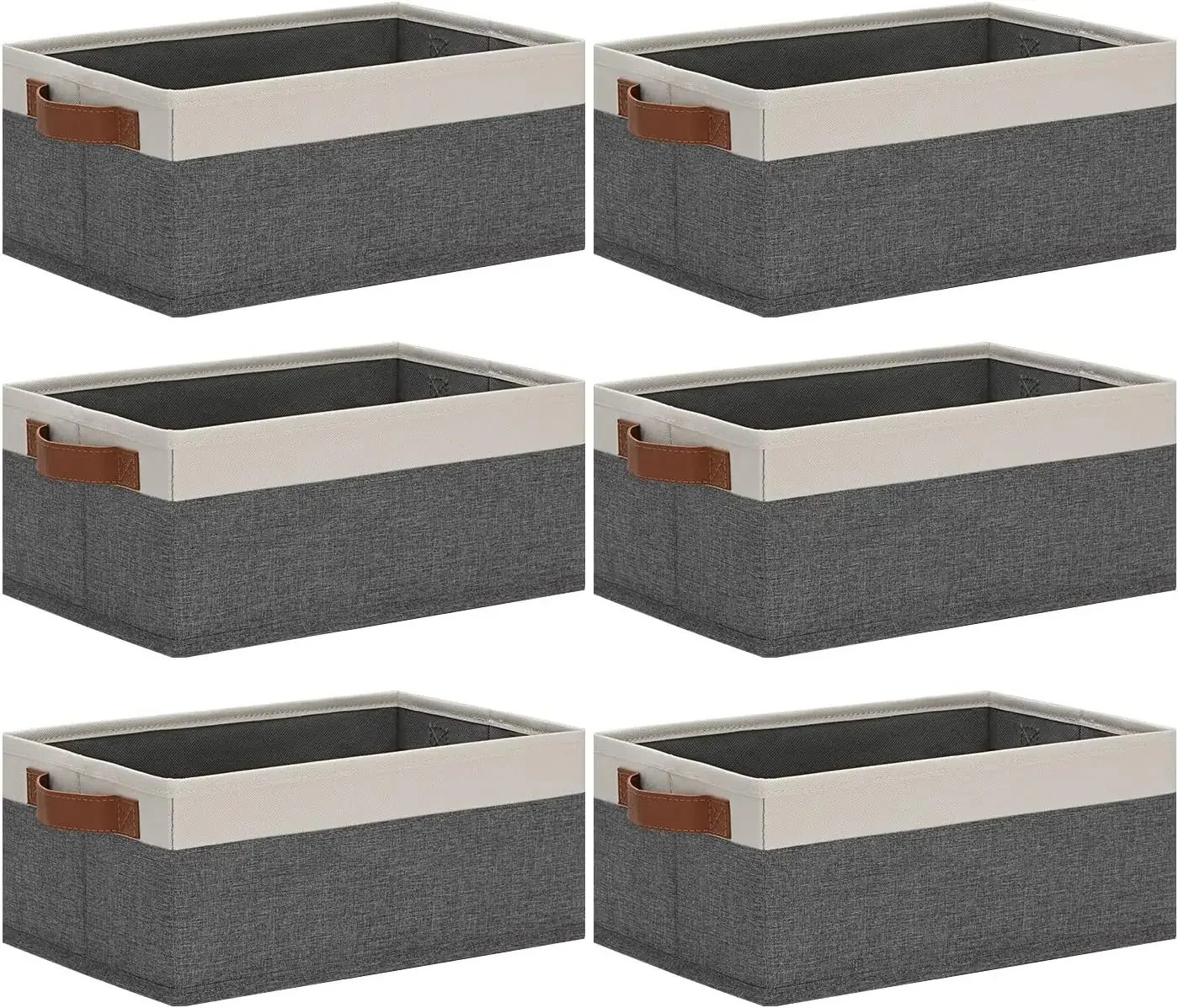 Small Fabric Storage Bins with Handles 6 Pack Baskets for Organizing Clothes Socks DVDs on Shelves Grey White
Small Fabric Storage Bins with Handles 6 Pack Baskets for Organizing Clothes Socks DVDs on Shelves Grey White