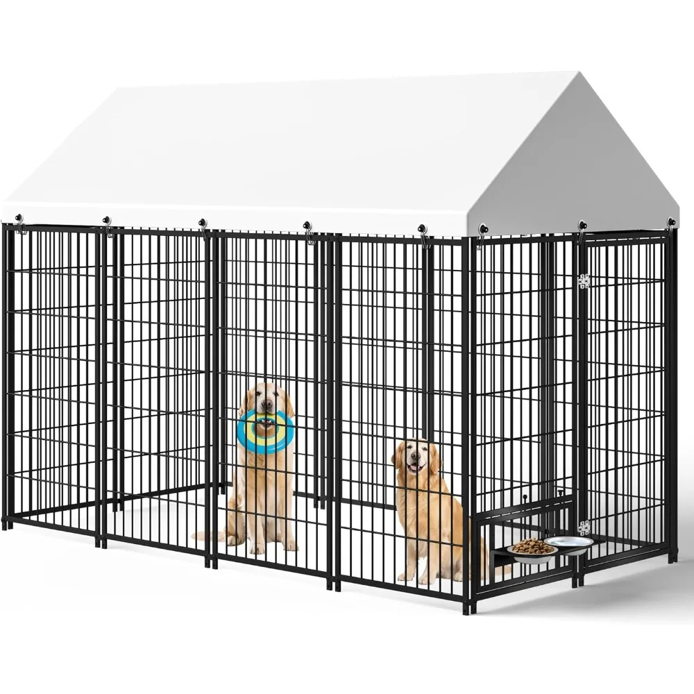Large Dog Kennel Outside - 7.9 x 4.1 x 5.9 ft Dog Outdoor Kennel with Roof, Outside Dog kennels with Rotating Feeding Bowls, Big
Large Dog Kennel Outside - 7.9 x 4.1 x 5.9 ft Dog Outdoor Kennel with Roof, Outside Dog kennels with Rotating Feeding Bowls, Big