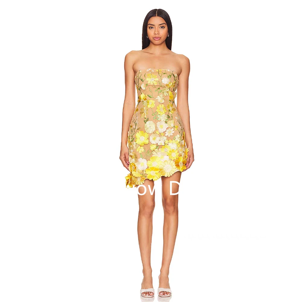 Prowow 2025 Women Yellow Floral Short Prom Cocktail Dress Embroidery Lace Mini Wedding Party Dress Sleeveless Customized Gown
Prowow 2025 Women Yellow Floral Short Prom Cocktail Dress Embroidery Lace Mini Wedding Party Dress Sleeveless Customized Gown
