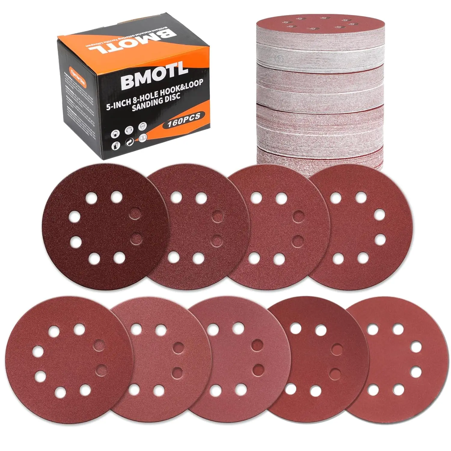 160Pcs 5-Inch Sanding Discs Assortment, Grits 40-600 for Wood Metal Drywall, Orbital Sander
160Pcs 5-Inch Sanding Discs Assortment, Grits 40-600 for Wood Metal Drywall, Orbital Sander