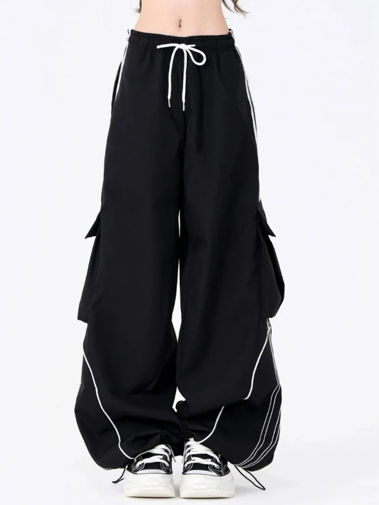 Japanese Retro Street Dance Black Drawstring Wide Leg Casual Pocket Sports Pants WomenTrendy Hip Hop Floor Length Pants Spring
Japanese Retro Street Dance Black Drawstring Wide Leg Casual Pocket Sports Pants WomenTrendy Hip Hop Floor Length Pants Spring