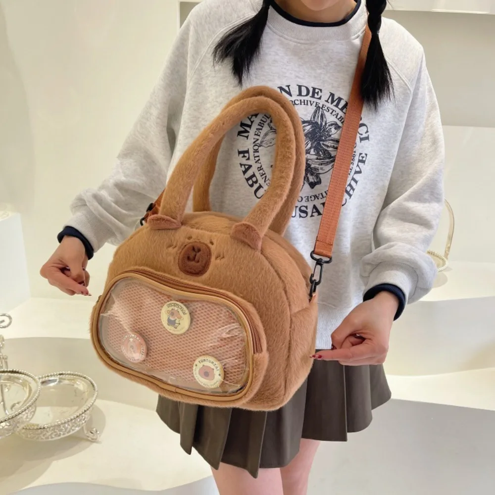 Cute Plush Capybara Crossbody Bag Transparent Cartoon Shoulder Bag Large Capacity Ita Bag
Cute Plush Capybara Crossbody Bag Transparent Cartoon Shoulder Bag Large Capacity Ita Bag
