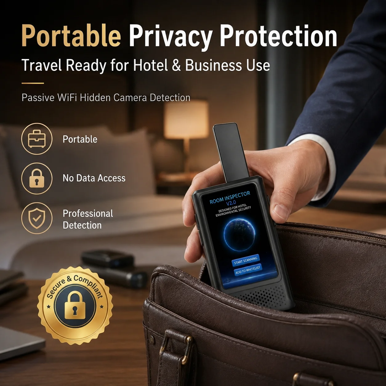 C1Pro WiFi Hidden Camera Detector Portable Spy Camera Finder Wireless Signal Scanner for Hotel Office Travel Privacy Security
C1Pro WiFi Hidden Camera Detector Portable Spy Camera Finder Wireless Signal Scanner for Hotel Office Travel Privacy Security