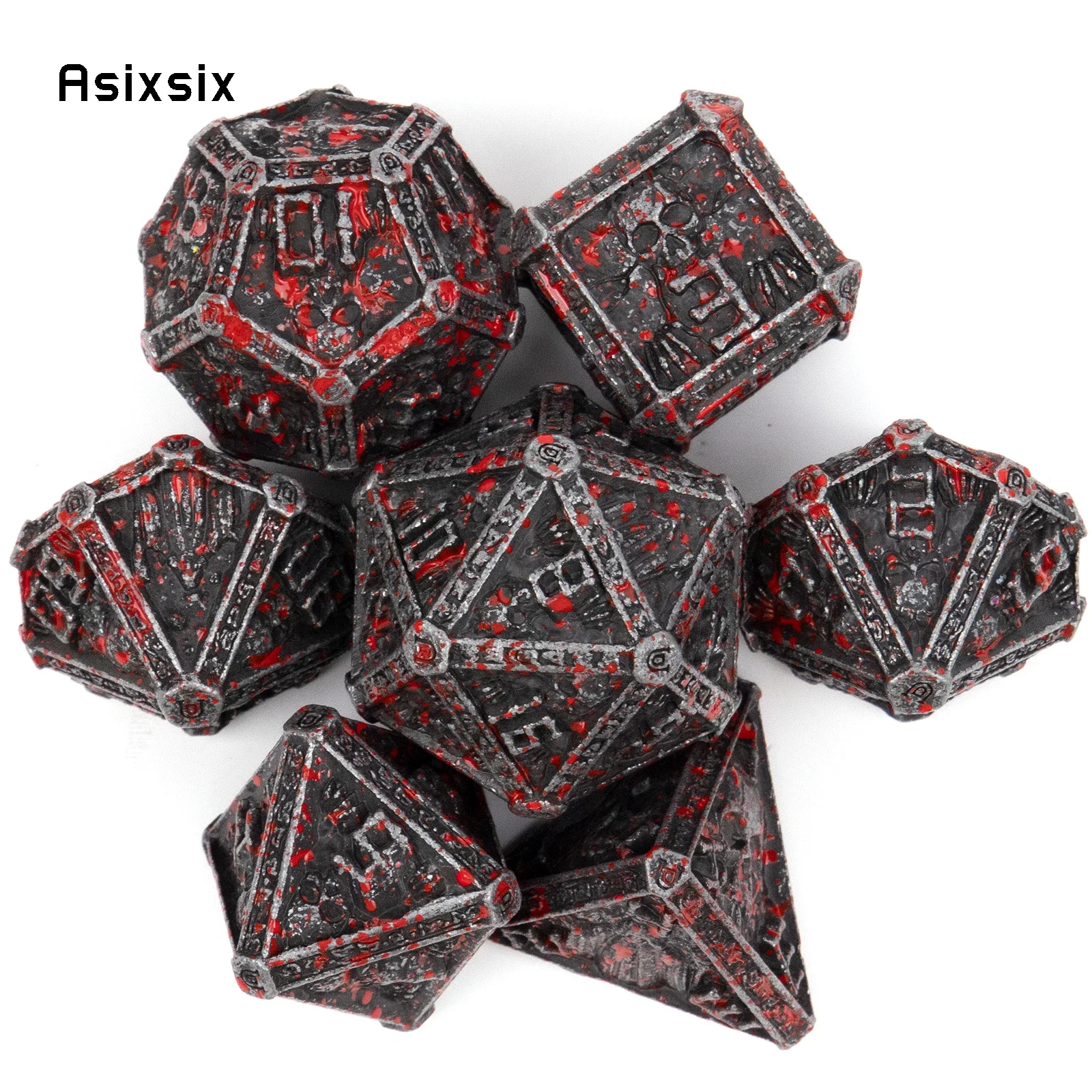 7 Pcs Red Black Skull Metal Dice Solid Metal Polyhedral Dice Set Suitable for Role-Playing RPG Board Game Card Game
7 Pcs Red Black Skull Metal Dice Solid Metal Polyhedral Dice Set Suitable for Role-Playing RPG Board Game Card Game