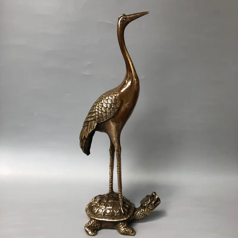 Wholesale Antique Style Pure Copper Turtle and Crane Longevity Dragon Turtle and Crane Home Living Room Decor Antique Copperware 
Wholesale Antique Style Pure Copper Turtle and Crane Longevity Dragon Turtle and Crane Home Living Room Decor Antique Copperware