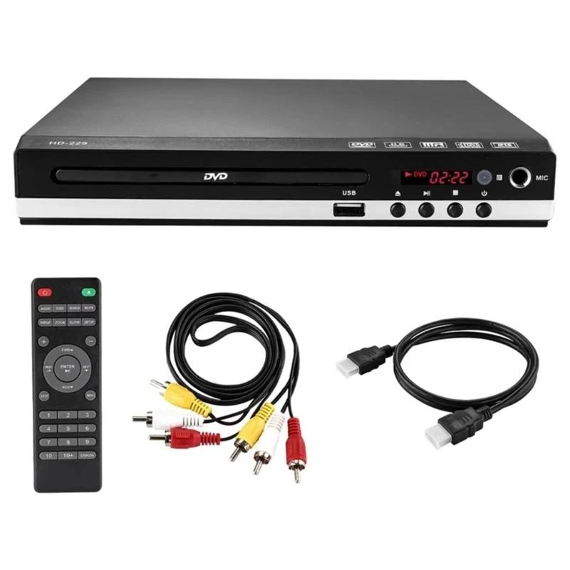 Mini DVDs Player for TV Plays All RegionsFree 1080P 4K UHD Quality Video DVDs Player USB Port and Remote Included F19E
Mini DVDs Player for TV Plays All RegionsFree 1080P 4K UHD Quality Video DVDs Player USB Port and Remote Included F19E