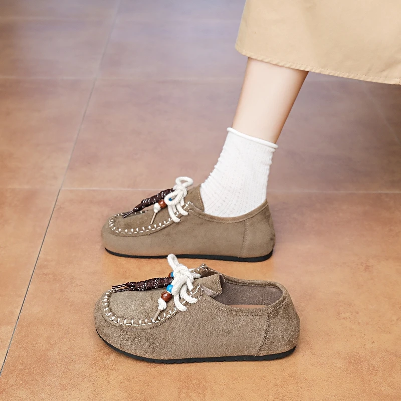 Leather Soft Bot Materni oes Retro Kangaroo Flat Bot Anti-Slip Women's Wide Foot Comfortable round Toe Birkenoes
Leather Soft Bot Materni oes Retro Kangaroo Flat Bot Anti-Slip Women's Wide Foot Comfortable round Toe Birkenoes