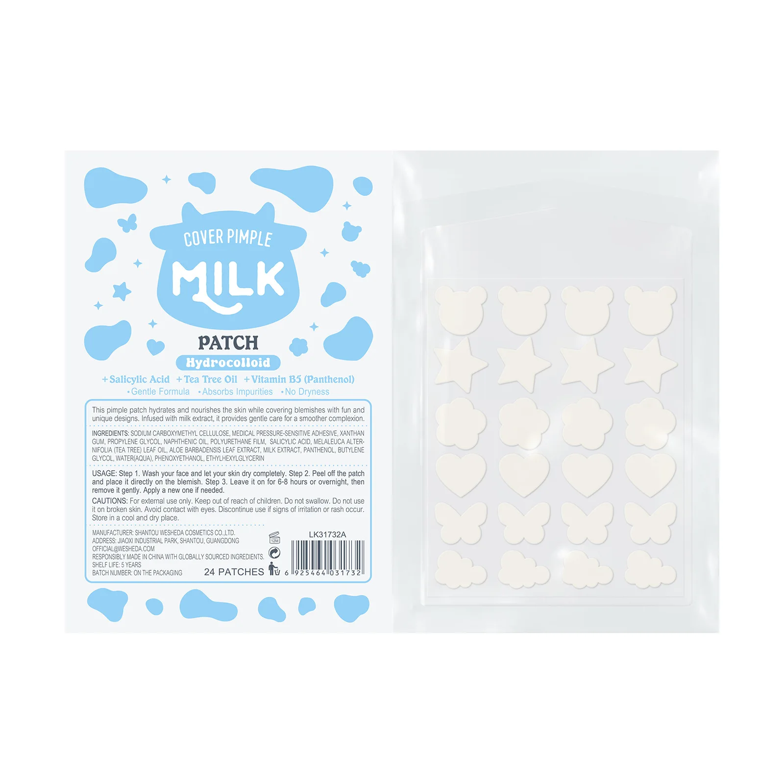 LAIKOU 2pcs Acne Patch with Milk 24 Patches, Hydrocolloid Pimple Patch for Face, Absorbing Spot Treatment Stickers
LAIKOU 2pcs Acne Patch with Milk 24 Patches, Hydrocolloid Pimple Patch for Face, Absorbing Spot Treatment Stickers