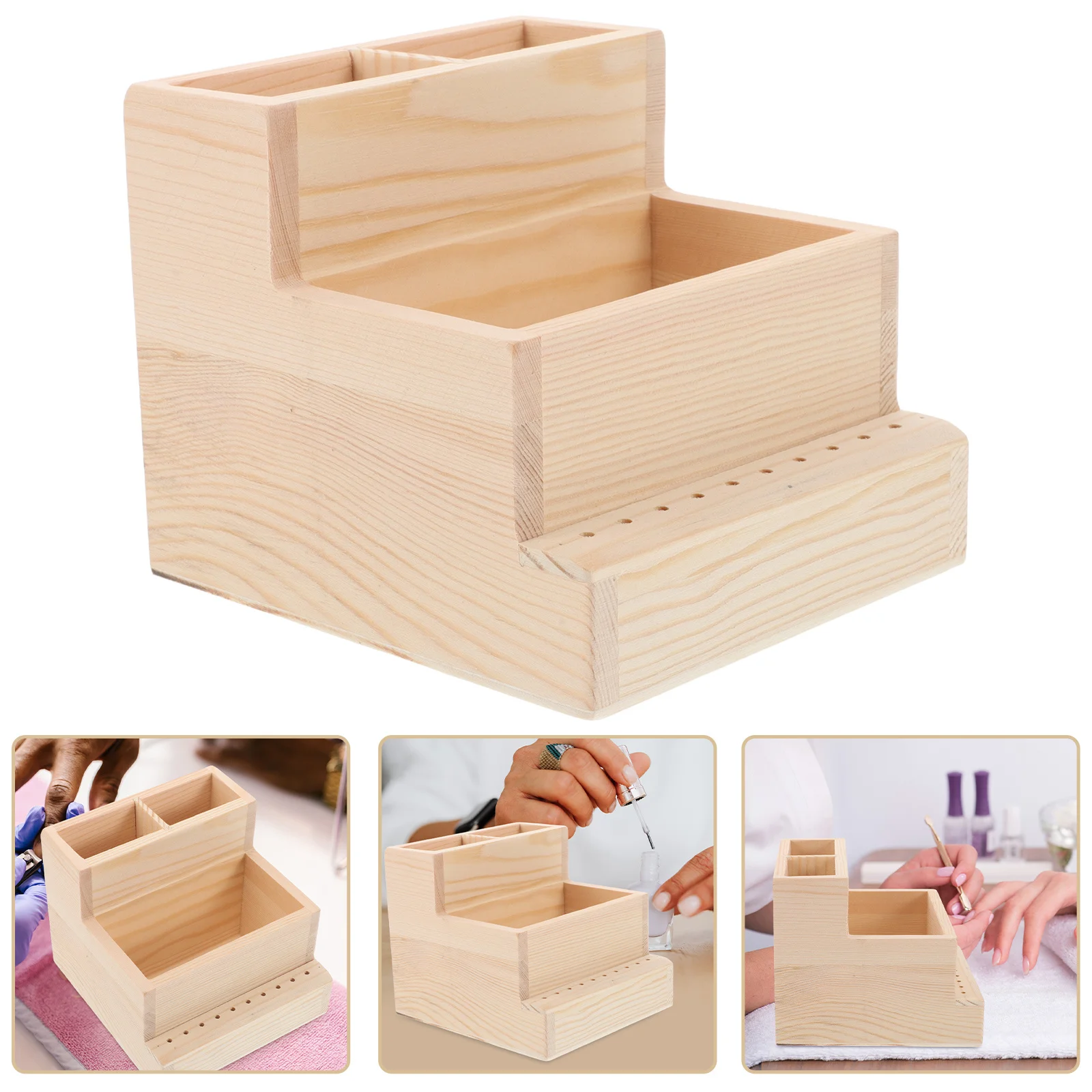 Manicure Storage Box Wooden Nail Tools Organizer with Multiple Compartments for Drill Bits Polish Brushes Nail Salon Supply
Manicure Storage Box Wooden Nail Tools Organizer with Multiple Compartments for Drill Bits Polish Brushes Nail Salon Supply