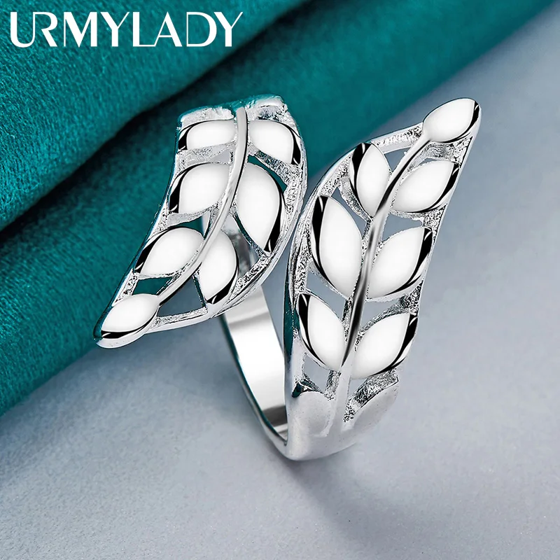 URMYLADY стерлингового серебра 925 пробы открытое кольцо с листьями для женщин свадебные помолвочные модные очаровательные ювелирные изделия
URMYLADY стерлингового серебра 925 пробы открытое кольцо с листьями для женщин свадебные помолвочные модные очаровательные ювелирные изделия