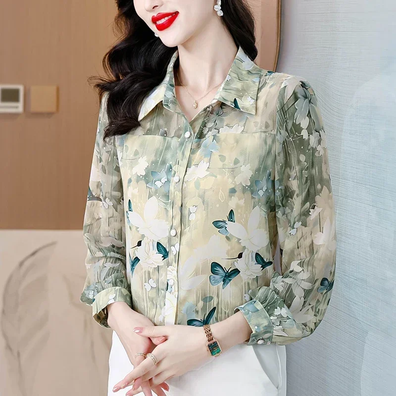 2025 Spring Printed Women's Shirt Long Sleeve Blouse OL New Fashion Shirt Versatile and Slimming Ladies Tops OL Female Clothing
2025 Spring Printed Women's Shirt Long Sleeve Blouse OL New Fashion Shirt Versatile and Slimming Ladies Tops OL Female Clothing
