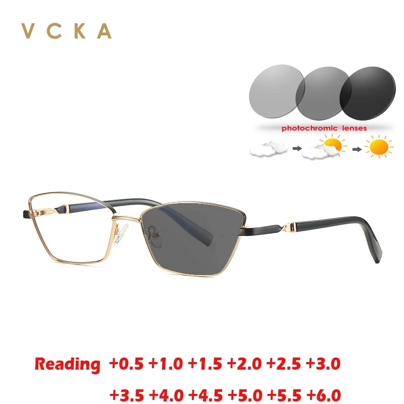 VCKA Anti Blue Light Small Square Reading Glasses Frame Alloy Women Optics Prescription Discoloration Fashion Eyewear +0.50~+10
VCKA Anti Blue Light Small Square Reading Glasses Frame Alloy Women Optics Prescription Discoloration Fashion Eyewear +0.50~+10