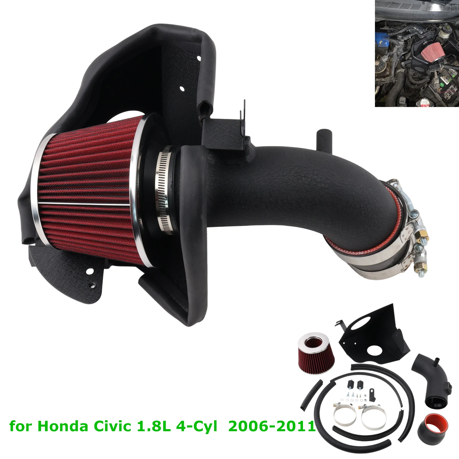 performance Cold Air Intake System with Heat Shield for Honda Civic 2006-11 1.8L L4 Engine
performance Cold Air Intake System with Heat Shield for Honda Civic 2006-11 1.8L L4 Engine