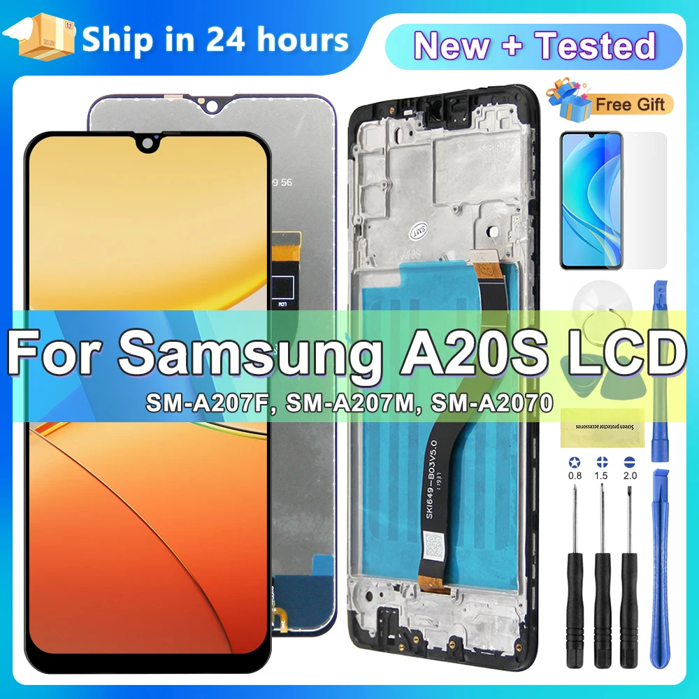 6.5" LCD Display For Samsung Galaxy A20s A207F A207M A2070 Touch Screen Digitizer Assembly Panel With Frame Screen Display Parts
6.5" LCD Display For Samsung Galaxy A20s A207F A207M A2070 Touch Screen Digitizer Assembly Panel With Frame Screen Display Parts
