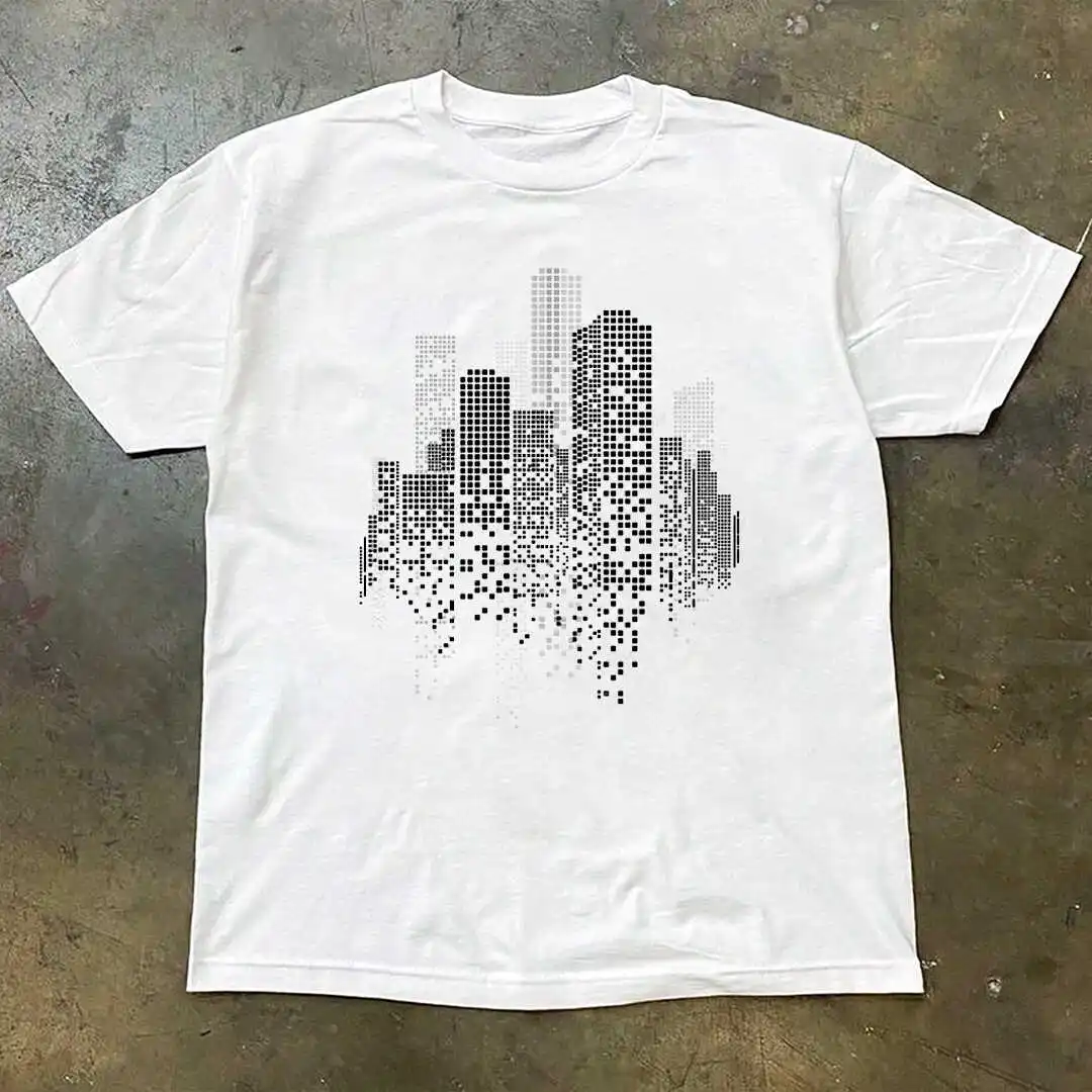 Men's and Women's Short-sleeved T-shirt Pure Cotton Round Collar Creative City Print Casual All Fashion Cool Eye Half Sleeve
Men's and Women's Short-sleeved T-shirt Pure Cotton Round Collar Creative City Print Casual All Fashion Cool Eye Half Sleeve