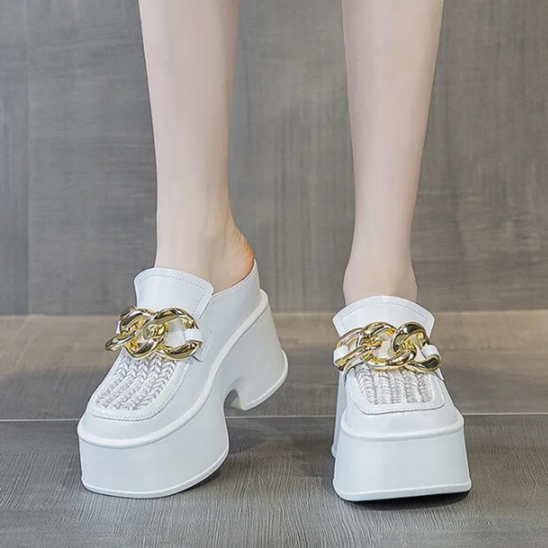 Fashion 11cm Air Mesh Genuine Leather Platform Wedge Sneakers Women Breathable Casual Hollow Chunky Summer Slippers Slides Shoes
Fashion 11cm Air Mesh Genuine Leather Platform Wedge Sneakers Women Breathable Casual Hollow Chunky Summer Slippers Slides Shoes
