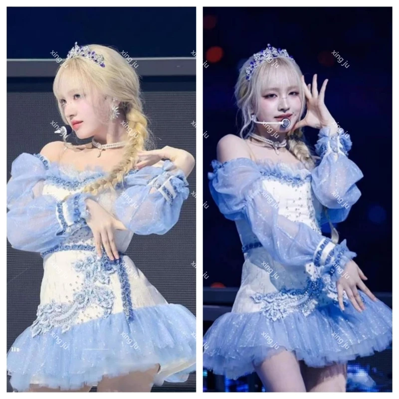 Korean Singer Concert Festivals Temperament Strapless Lace Long Sleeve Dress Women Kpop Evening Party Elegant High Waist Dresses
Korean Singer Concert Festivals Temperament Strapless Lace Long Sleeve Dress Women Kpop Evening Party Elegant High Waist Dresses