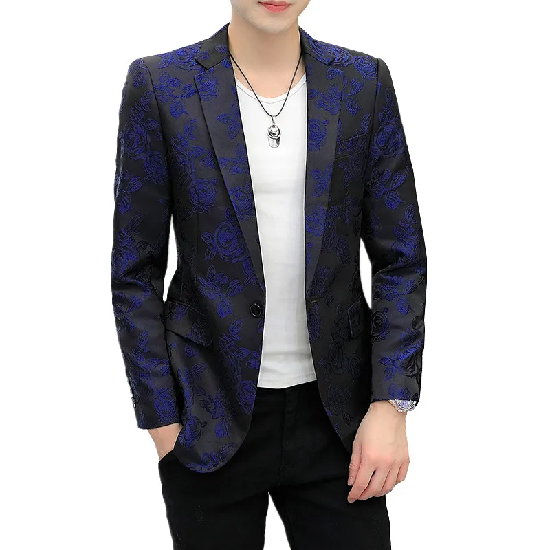 Men's Blue Rose Embroidered Sports Jacket, Black Fashionable Casual Jacket, European Size Suit Jacket. XXS-3XL
Men's Blue Rose Embroidered Sports Jacket, Black Fashionable Casual Jacket, European Size Suit Jacket. XXS-3XL