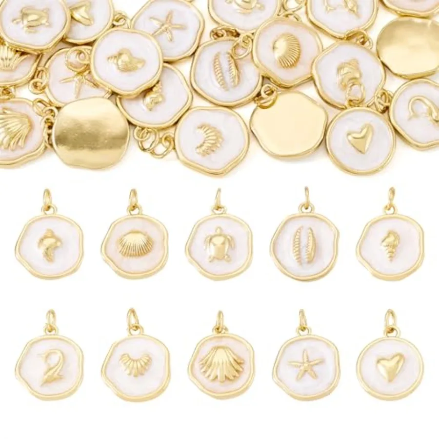 20Pcs Sea Animal Charms Gold Plated Flat Round Enamel Alloy Pendants Ocean Summer Beach Craft Charms 16-18mm for DIY Bracelet N
20Pcs Sea Animal Charms Gold Plated Flat Round Enamel Alloy Pendants Ocean Summer Beach Craft Charms 16-18mm for DIY Bracelet N