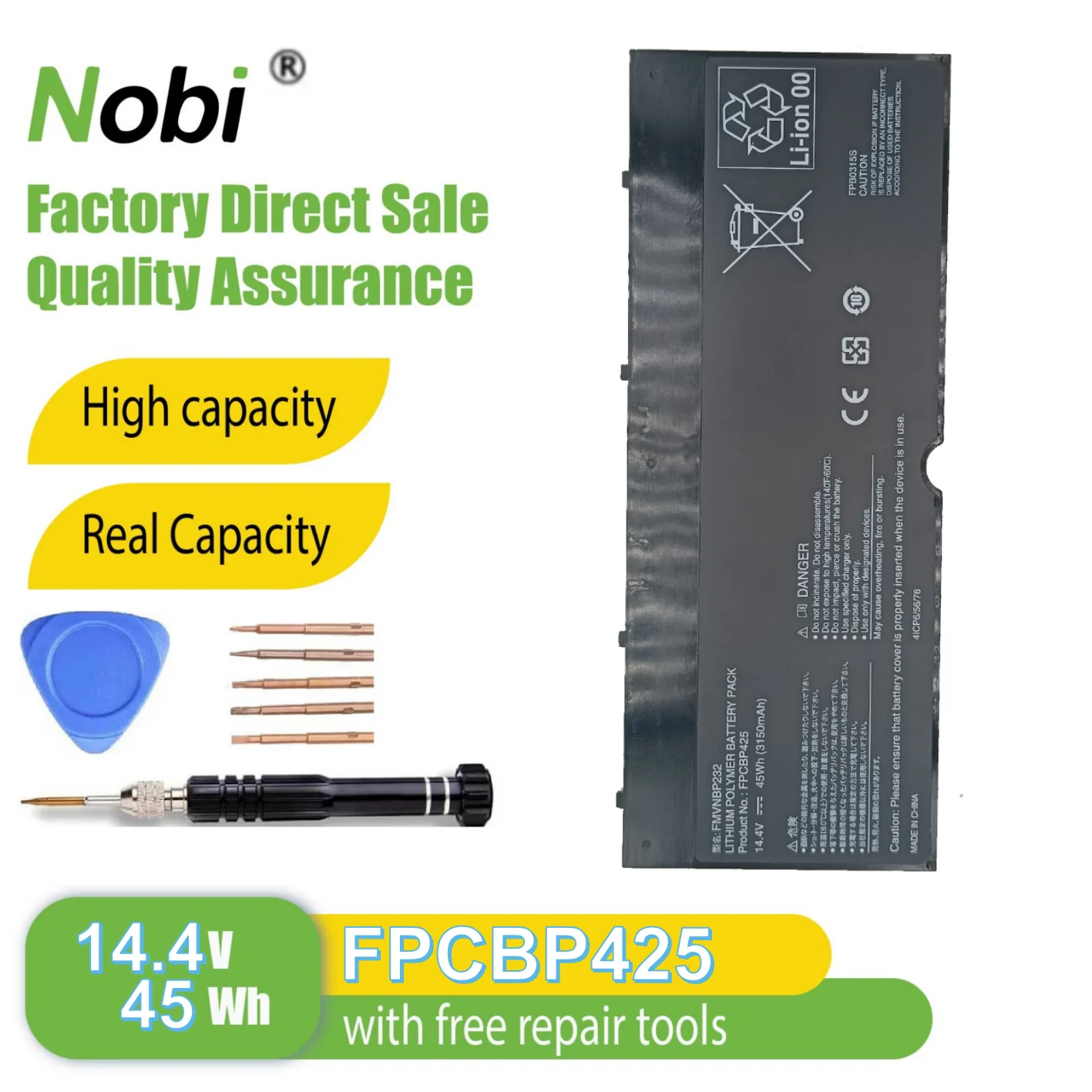 Аккумулятор Nobi FMVNBP232 FPCBP425 FPB0315S для серии Fujitsu LifeBook U745 T935 T904 (45 Втч-14,4 В)
Аккумулятор Nobi FMVNBP232 FPCBP425 FPB0315S для серии Fujitsu LifeBook U745 T935 T904 (45 Втч-14,4 В)