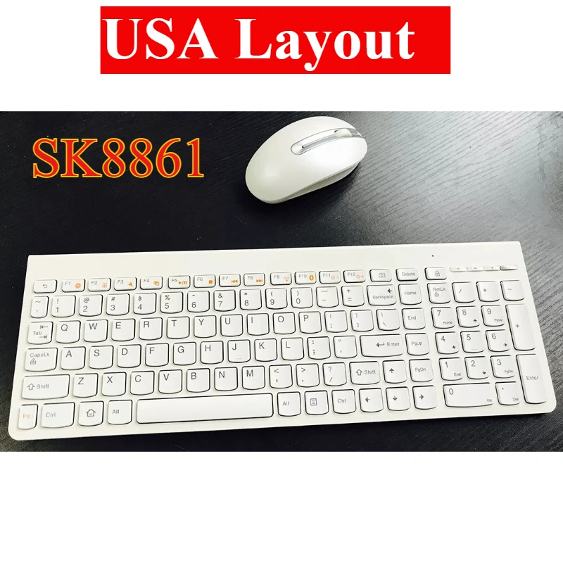 2.4G wireless ultra-thin keyboard and mouse set SK8861 for Lenovo USA Spanish Bulgaria French Hebrew German Greek
2.4G wireless ultra-thin keyboard and mouse set SK8861 for Lenovo USA Spanish Bulgaria French Hebrew German Greek
