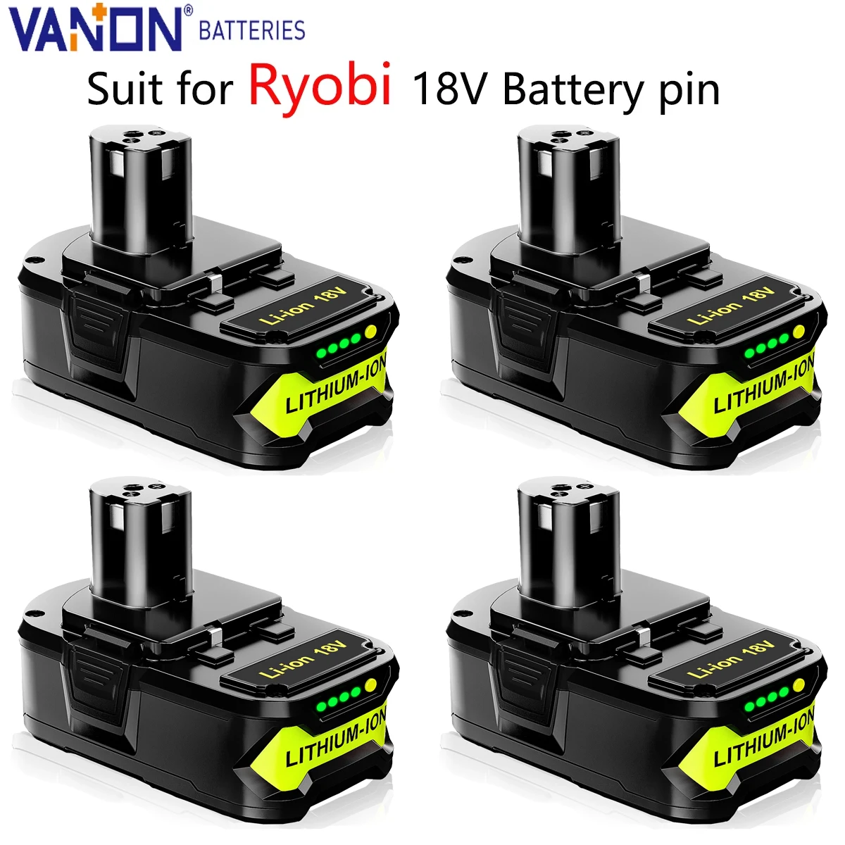 4 шт. литиевых аккумулятора Vanon 18 В P108, 8,0 Ач, заменяют аккумуляторы Ryobi P102 P103 P104 P105 P109, отправленные в местном наличии 
4 шт. литиевых аккумулятора Vanon 18 В P108, 8,0 Ач, заменяют аккумуляторы Ryobi P102 P103 P104 P105 P109, отправленные в местном наличии