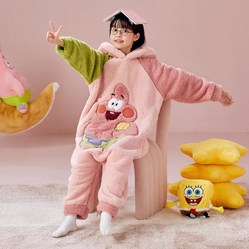 Anime Patrick Star Children Onesies Pajamas Girls Boys Cartoon Hooded Thicken Velvet Warm Anti-Kick Pijamas Cute Kawaii Homewear
Anime Patrick Star Children Onesies Pajamas Girls Boys Cartoon Hooded Thicken Velvet Warm Anti-Kick Pijamas Cute Kawaii Homewear