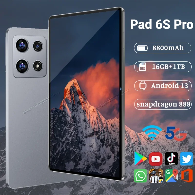 2024 Original Pad 6S Pro Tablet 16 ГБ + 1T Android 13 Tablet PC Snapdragon 888 Global GPS 8800 мАч 5G Dual SIM-карта или Wi-Fi Tablet
2024 Original Pad 6S Pro Tablet 16 ГБ + 1T Android 13 Tablet PC Snapdragon 888 Global GPS 8800 мАч 5G Dual SIM-карта или Wi-Fi Tablet